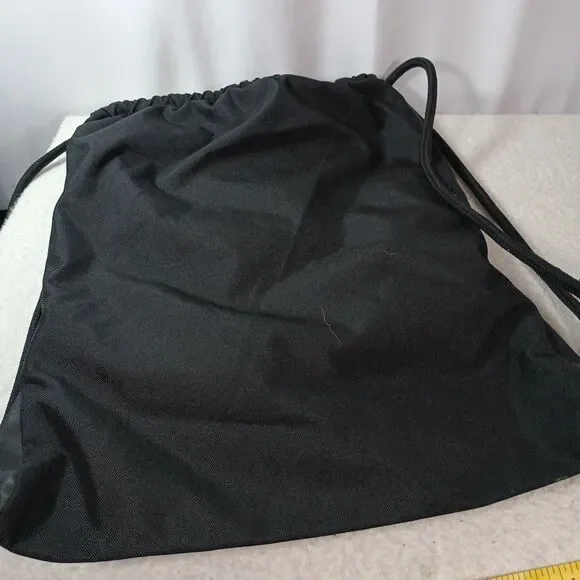 Adidas Drawstring Backpack Black Pink 3 Stripe Gym Sack Bag Medium - Picture 14 of 15